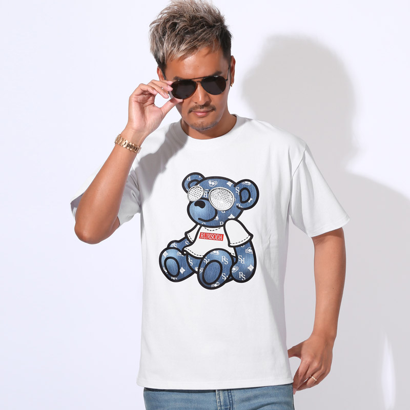 RUMSODA ラムソーダ Tシャツ 半袖 トップス カットソー メンズ ブランド ラインストーン キラキラ 天竺 ロゴ aa-3511 |  | 01