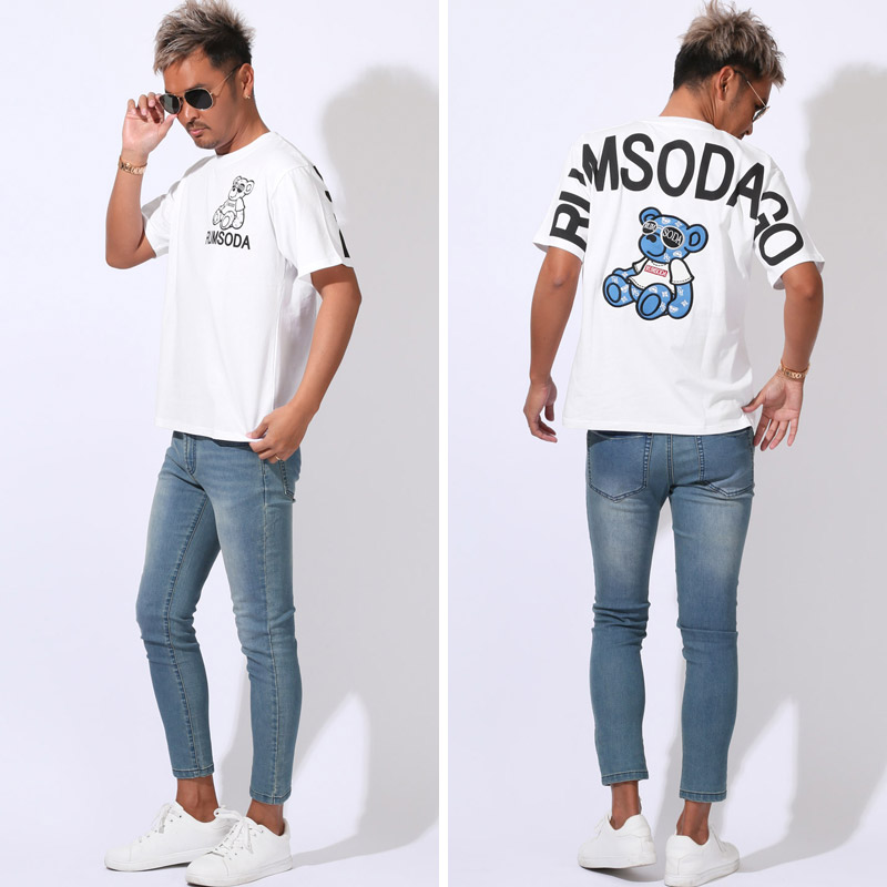 RUMSODA ラムソーダ Tシャツ 半袖 トップス カットソー メンズ ブランド テディベア クマ バックプリント aa-3514 |  | 09