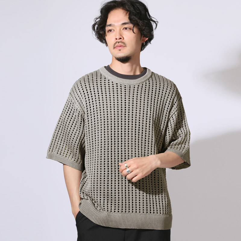Tシャツ 半袖 重ね着 ニット セーター レイヤード メンズ