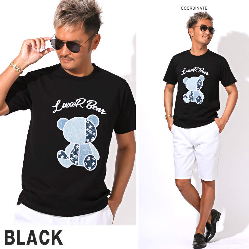 LUXE/R ラグジュ Tシャツ 半袖 トップス カットソー メンズ ブランド 刺繍 ワッペン アップリケ デニム M L XL aa-3517 |  | 02