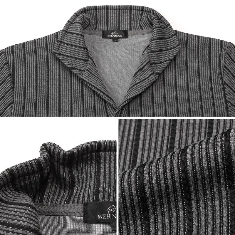 ポロシャツ カットソー 半袖 メンズ イタリアンカラー スタンドカラー ワイヤーカラー 立ち襟 ストライプ M L XL aa-3521 |  | 11