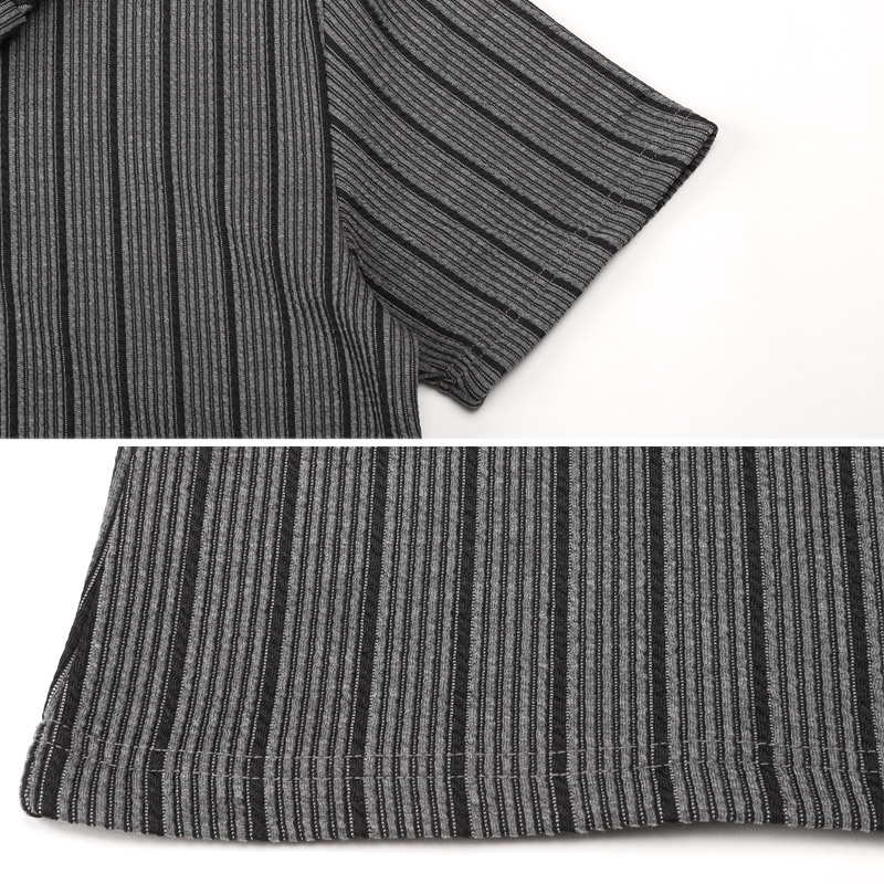 ポロシャツ カットソー 半袖 メンズ イタリアンカラー スタンドカラー ワイヤーカラー 立ち襟 ストライプ M L XL aa-3521 |  | 12