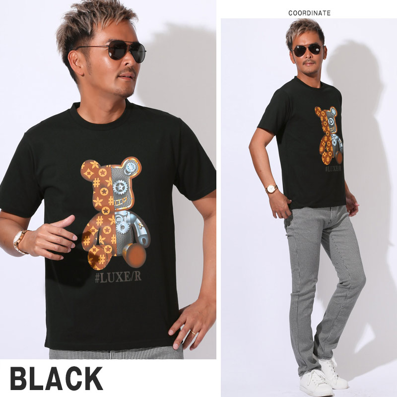 LUXE/R ラグジュ Tシャツ 半袖 トップス カットソー メンズ ブランド プリント ロゴ クマ テディベア M L XL aa-3531 |  | 02