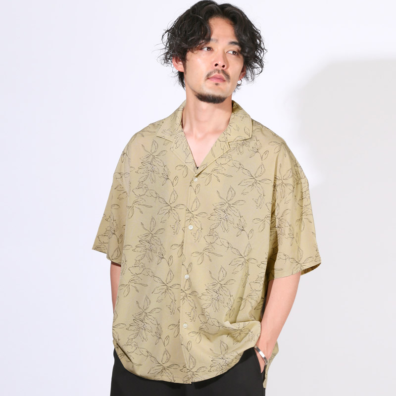 半袖シャツ オープンカラーシャツ メンズ シャツ 半袖 開襟シャツ 柄