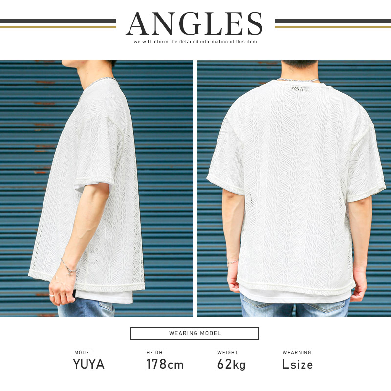 Tシャツ アンサンブル セット商品 3P メンズ 半袖 ネックレス付き 