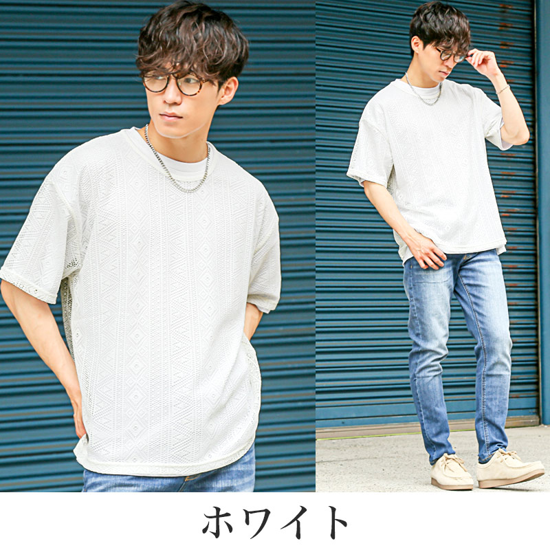 Tシャツ アンサンブル セット商品 3P メンズ 半袖 ネックレス付き 