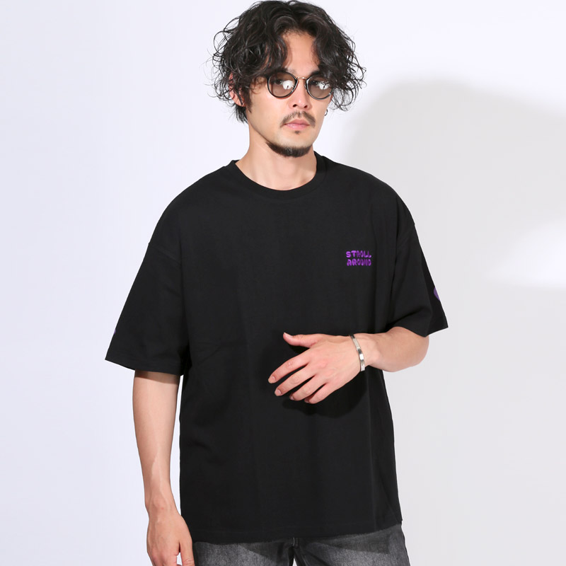 Tシャツ 半袖 トップス カットソー メンズ バックプリント アーチロゴ