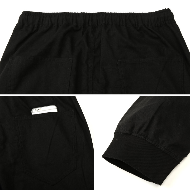 クロップドパンツ・ジョガーパンツ・イージーパンツ・メンズ・7分丈・膝下丈・リネン・麻・涼しい・無地・裾リブ・コットンリネン・綿麻・ウエストゴム・シンプル・ナチュラル・おしゃれ・カジュアル・リラックス・爽やか・ビター系 16