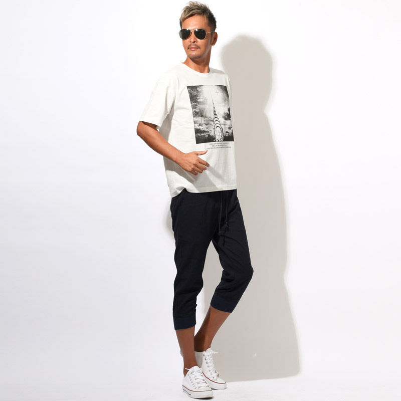 クロップドパンツ・ジョガーパンツ・イージーパンツ・メンズ・7分丈・膝下丈・リネン・麻・涼しい・無地・裾リブ・コットンリネン・綿麻・ウエストゴム・シンプル・ナチュラル・おしゃれ・カジュアル・リラックス・爽やか・ビター系 11