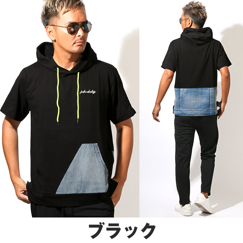 Tシャツ 半袖 メンズ 半袖Tシャツ 半袖パーカー フーディ フード付き