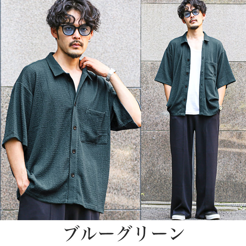 半袖シャツ メンズ シャツ 半袖 楊柳 メンズシャツ 涼しい レギュラー