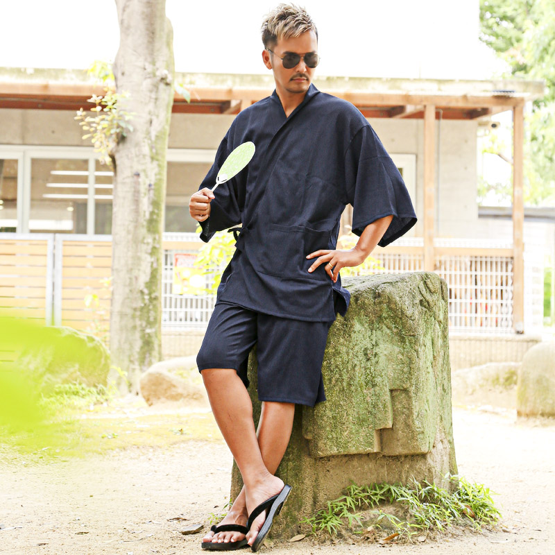 甚平・メンズ・じんべい・楊柳・上下セット・花火大会・お祭り・夏祭り・部屋着・ルームウェア・和服・涼しい・大人・ギフト・父の日・プレゼント・リラックス・ゆったり・通気性・無地・おしゃれ・モダン・夏・春・秋・前開き・大きいサイズ・黒・紺・茶・M・L・XL・LL 8