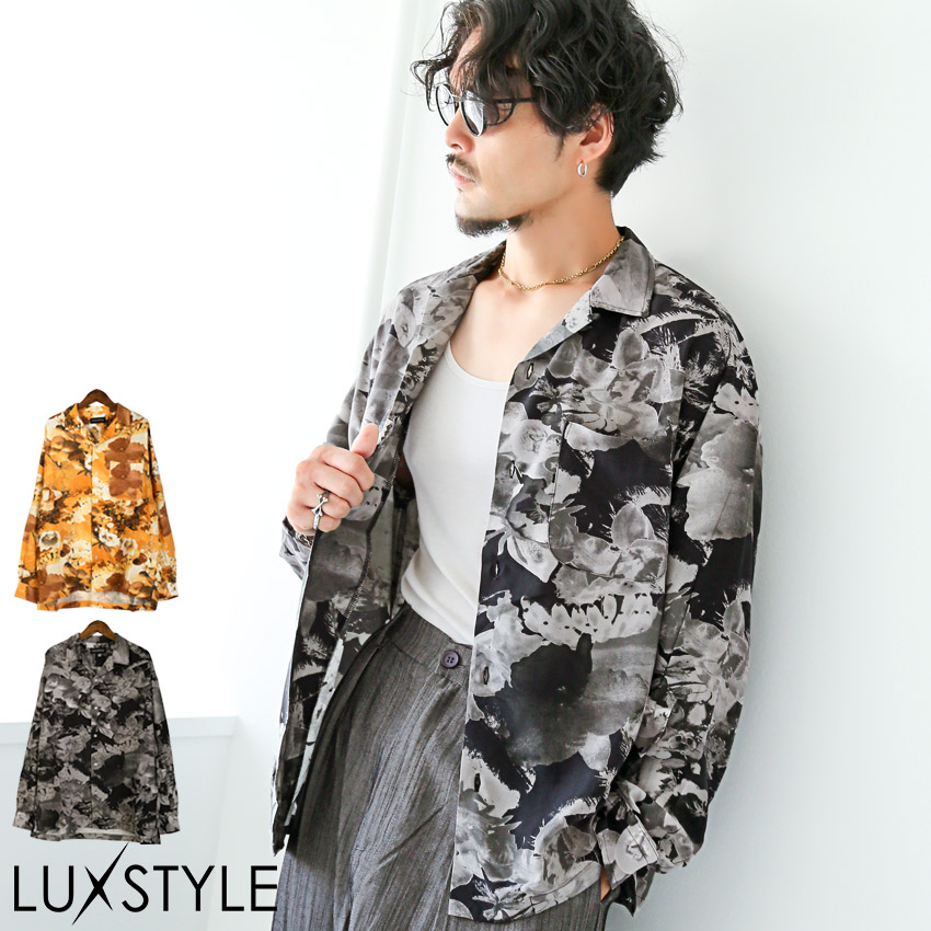 シャツ 長袖 開襟シャツ 長袖シャツ メンズ レディース 開襟 オープン