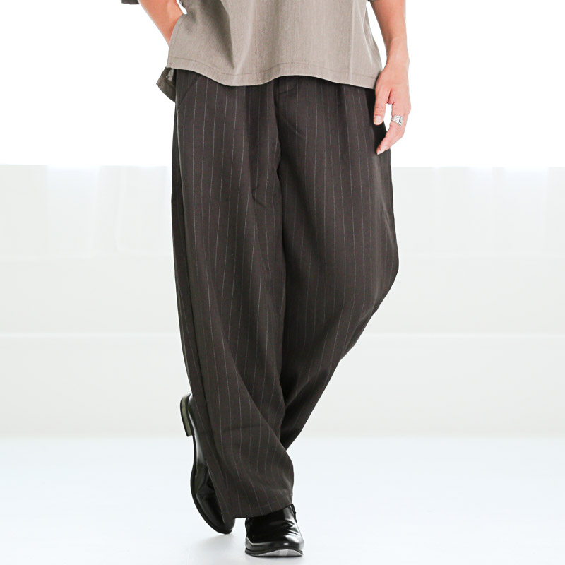 テーパードパンツ バルーンパンツ メンズ ストライプ ワイドパンツ