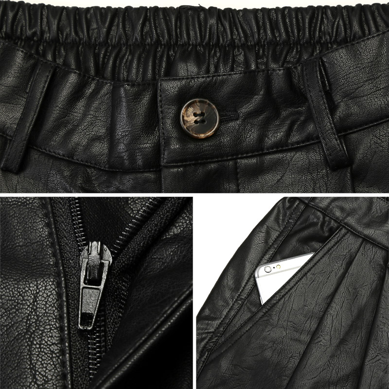 レザーパンツ ワイドパンツ メンズ PUレザー 合皮 合成皮革 フェイク