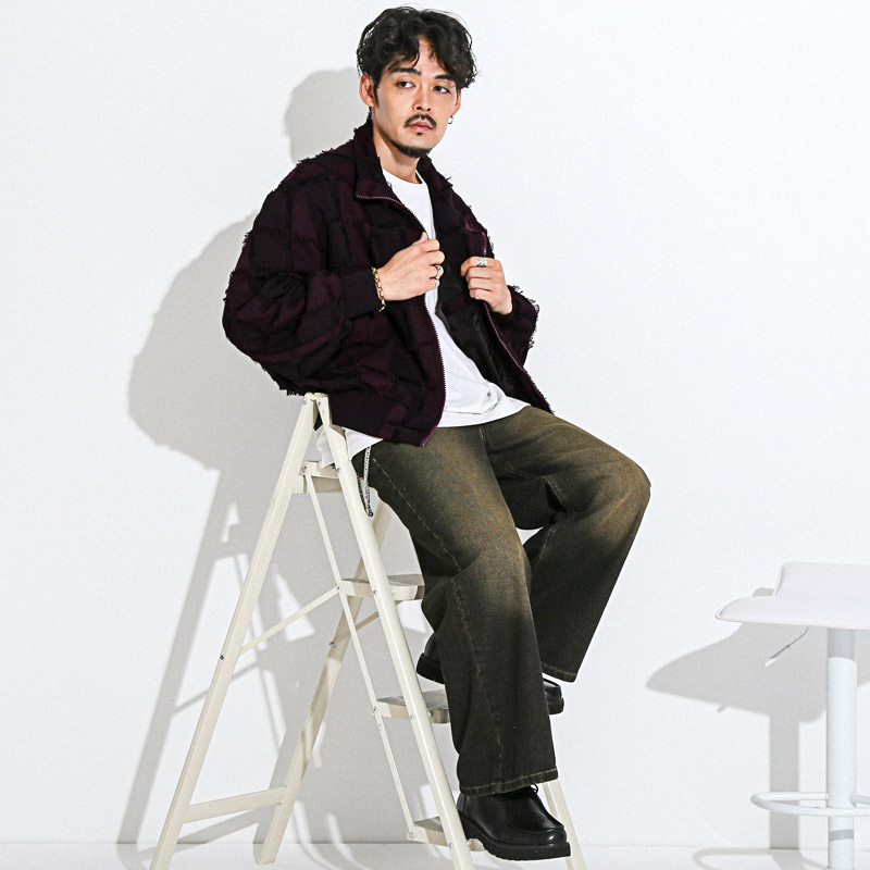 ブルゾン メンズ スタンドブルゾン ジャケット アウター ダブルジップ