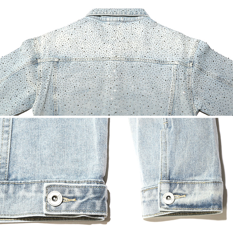 デニムジャケット Gジャン メンズ レディース ラインストーン ジーンズ