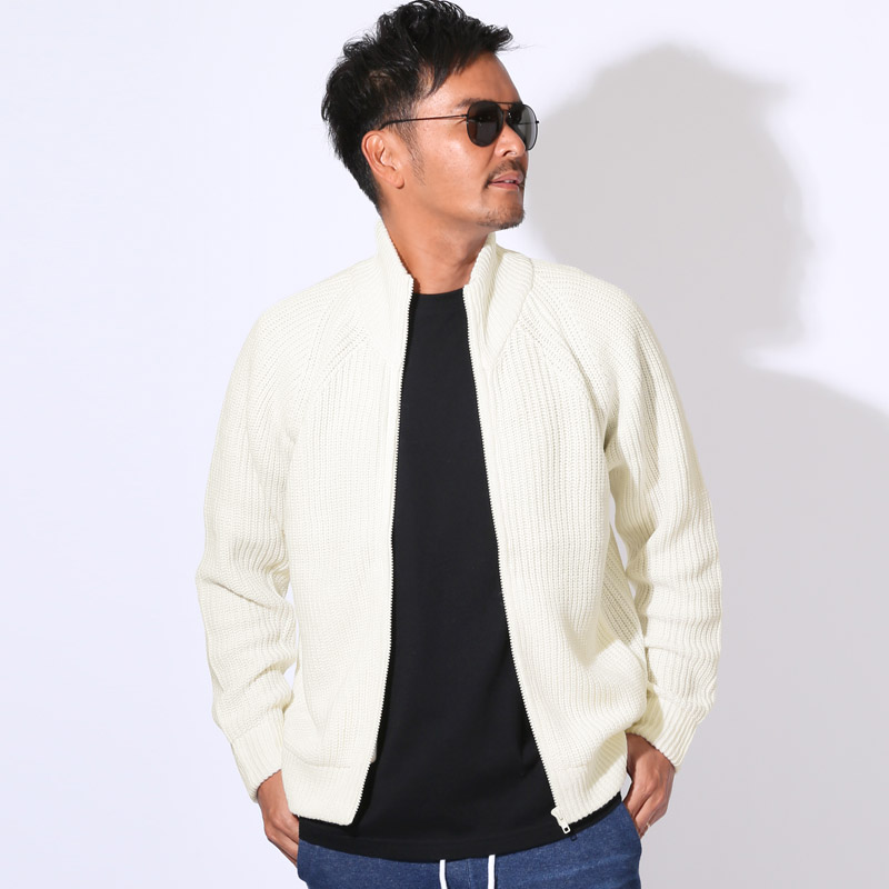 ニットジャケット メンズ ニット セーター フルジップ ファスナー