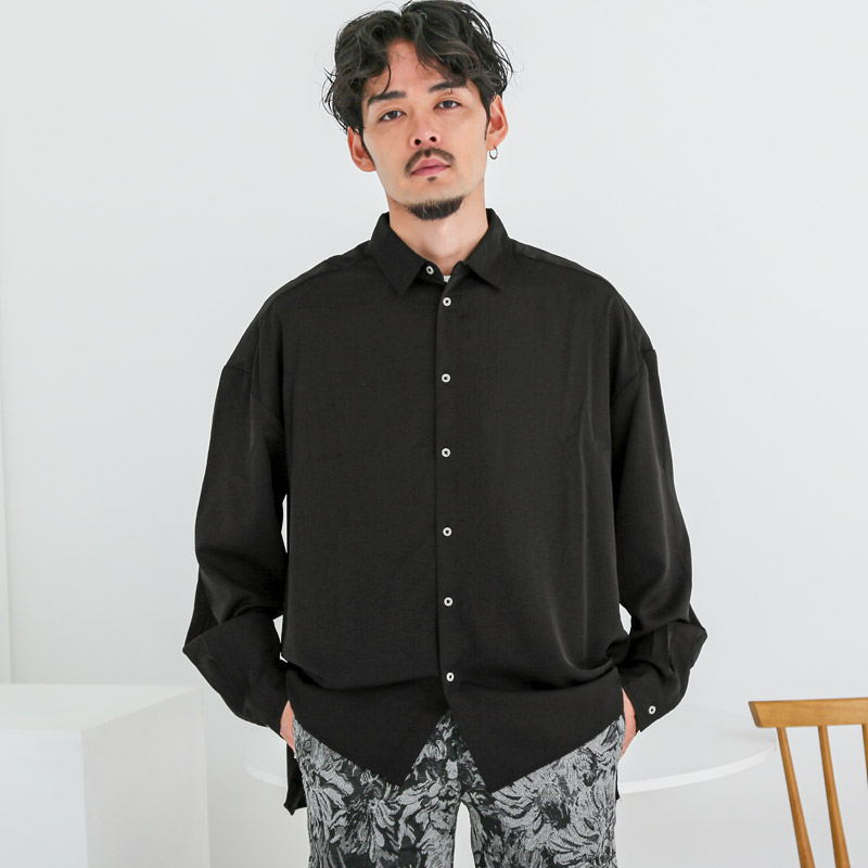 シャツ 長袖シャツ カジュアルシャツ メンズ 長袖 バルーン袖
