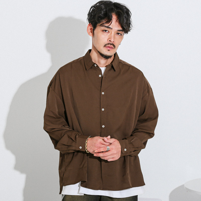 シャツ 長袖シャツ カジュアルシャツ メンズ 長袖 バルーン袖