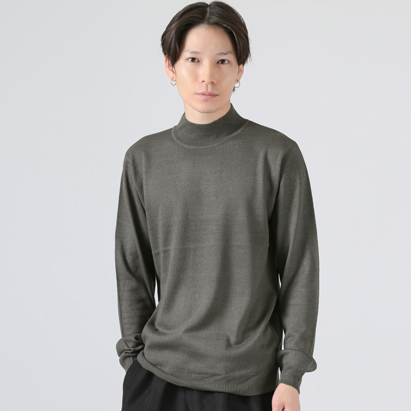 ニット セーター メンズ レディース カシミヤタッチ ハイネック 長袖