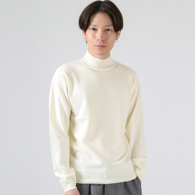 ニット セーター メンズ レディース カシミヤタッチ ハイネック 長袖