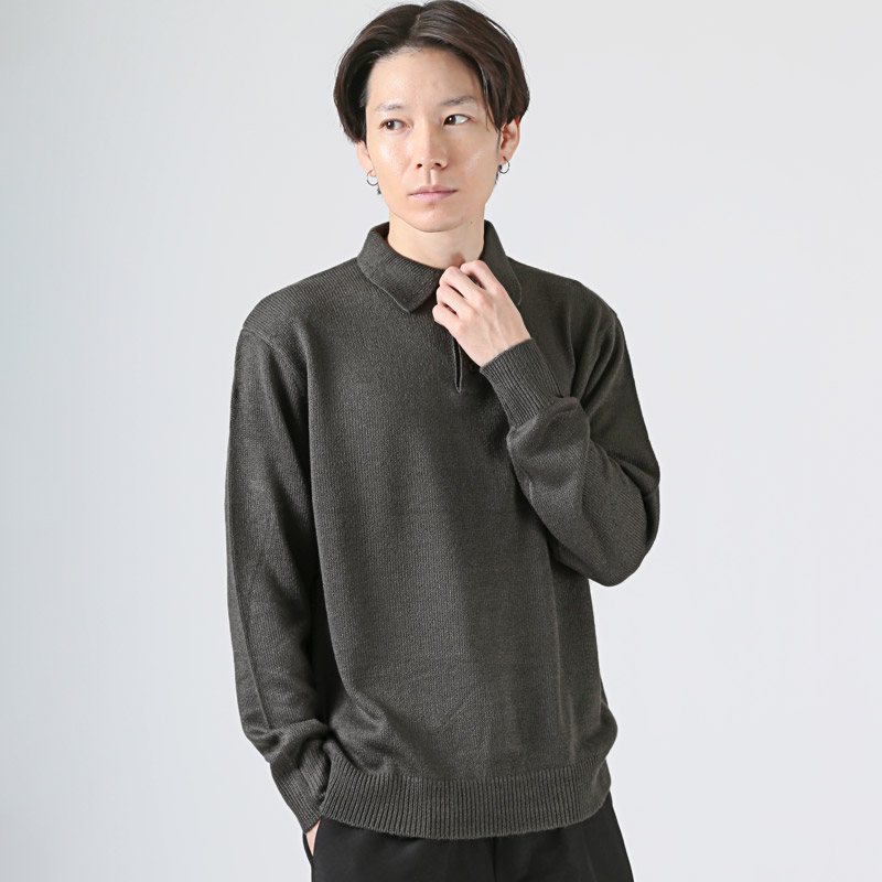 ニット ポロシャツ メンズ レディース カシミヤタッチ ニット