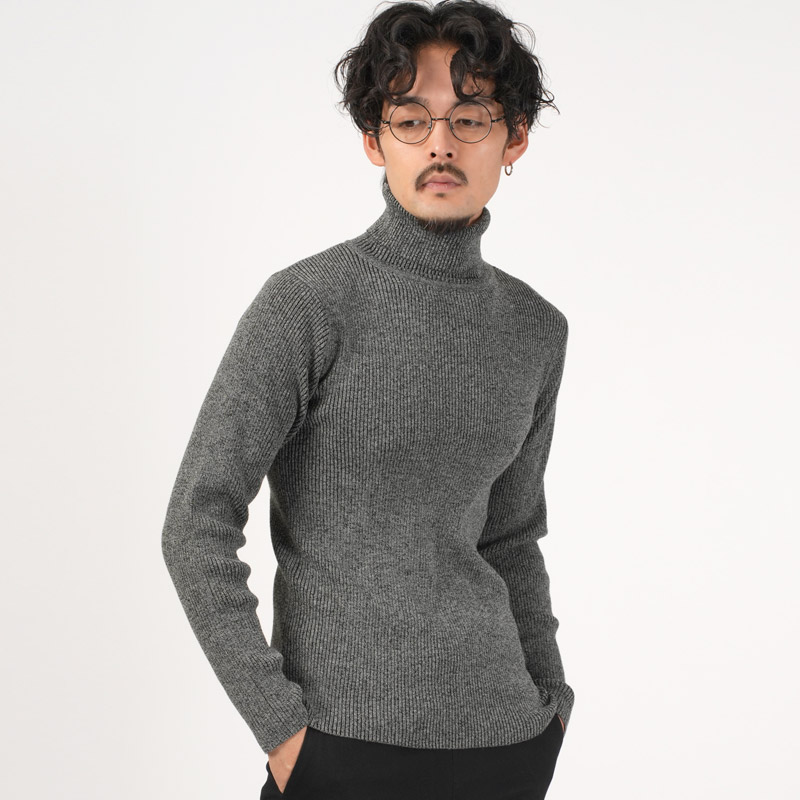 ニット セーター メンズ レディース タートルネック 長袖 12G