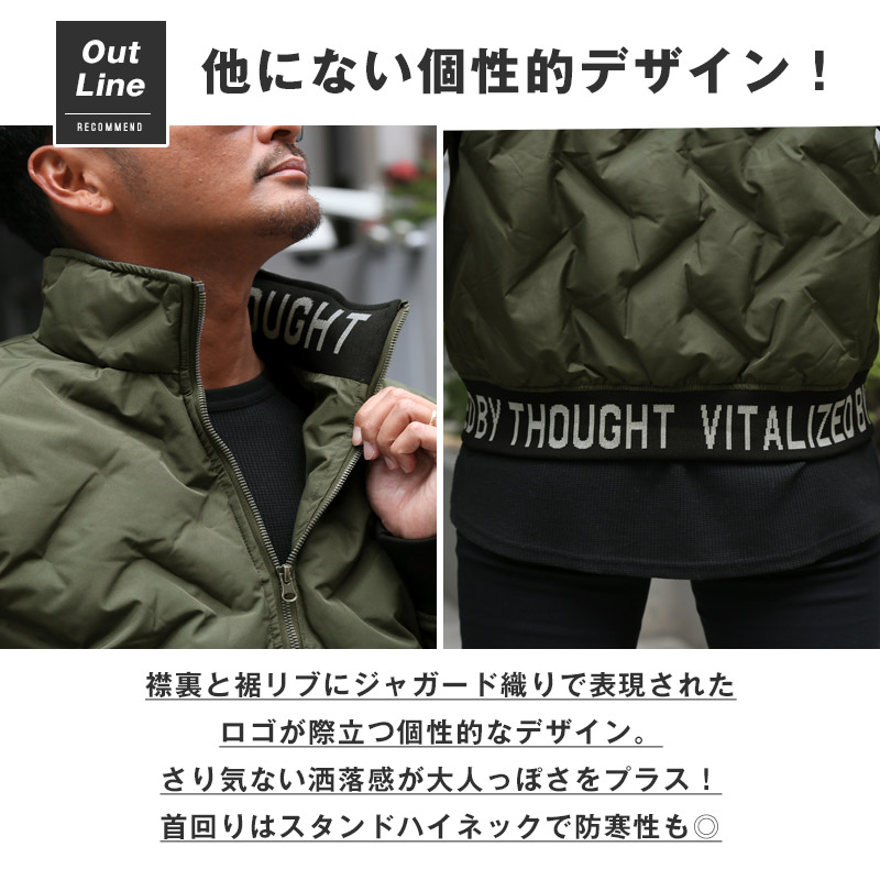 中綿ジャケット ブルゾン メンズ フェイクダウン 暖か ファイバー