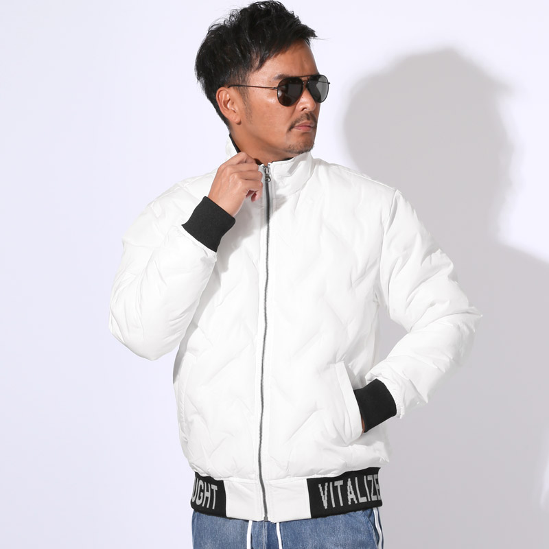 中綿ジャケット ブルゾン メンズ フェイクダウン 暖か ファイバー