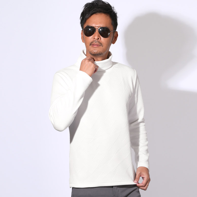 ロンT 長袖Tシャツ Tシャツ メンズ タートルネック トップス 幾何学