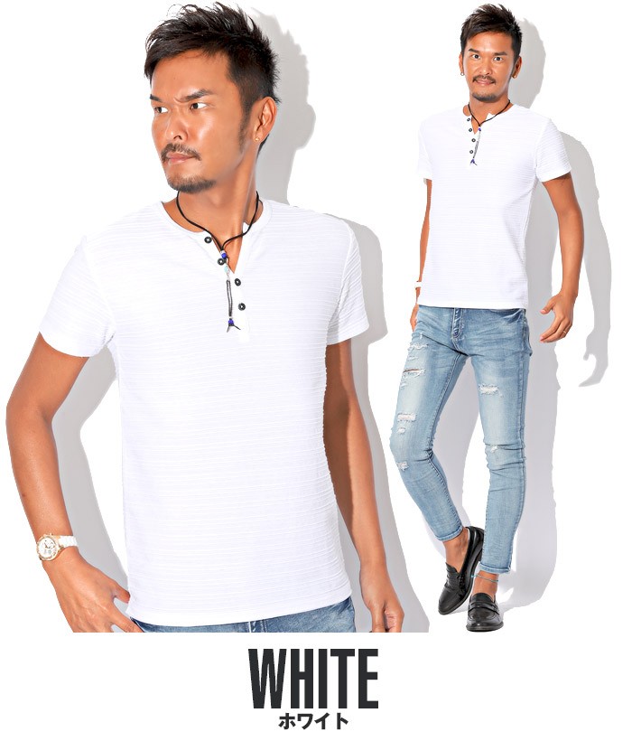 ヘンリーネック Tシャツ メンズ 半袖 タックボーダー 無地 Bitter ビター系 夏 タックボーダーヘンリーネック半袖tシャツ カットソー ボーダー 凹凸 Vネック 服 Pm 7534 Luxstyle 通販 Yahoo ショッピング