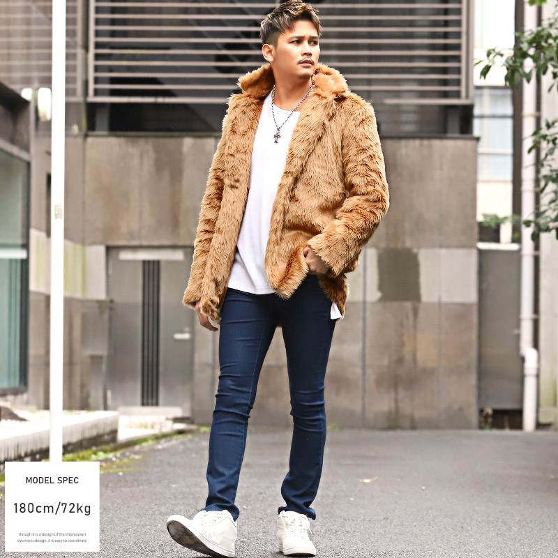 ジャケット メンズ ファーコート シャギー もこもこ  韓国 韓国系 冬 暖か｜lux-style｜07