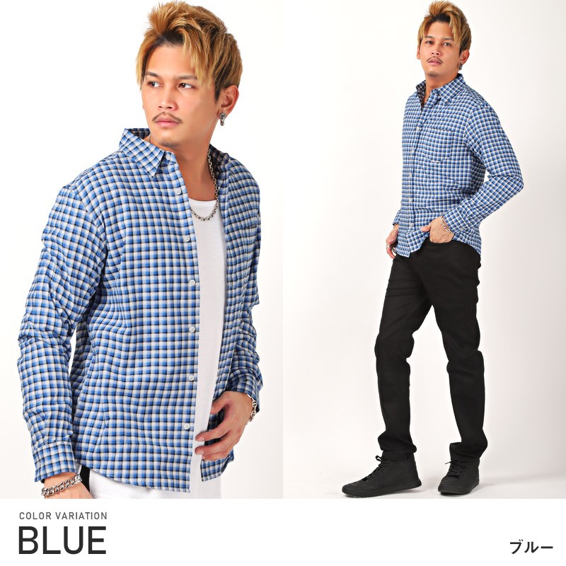 長袖シャツ メンズ チェックシャツ 柄シャツ ギンガムチェック タータンチェック 総柄 ビター系 Pm 92 Luxstyle 通販 Yahoo ショッピング