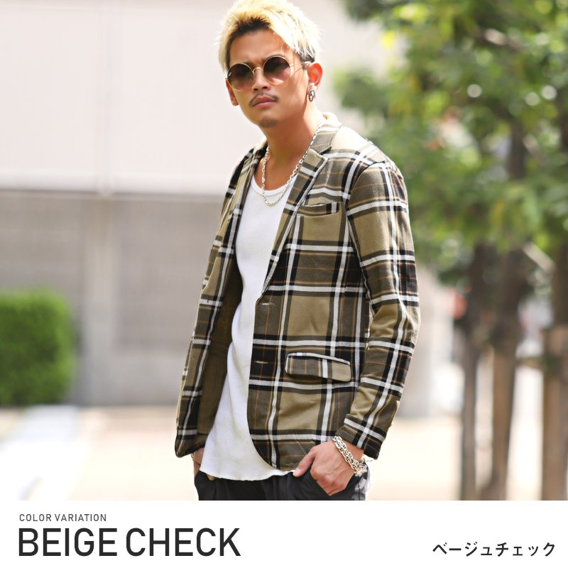 テーラードジャケット メンズ ジャケット チェック柄 無地 スウェット キレイめ 大人 ビター系 Pm 9503 Luxstyle 通販 Yahoo ショッピング