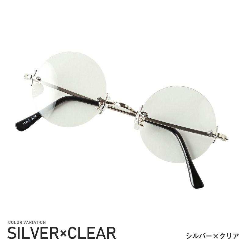 サングラス メンズ レディース ラウンド 丸眼鏡 UVカット フレームレス デミ モデル ビター系｜lux-style｜03