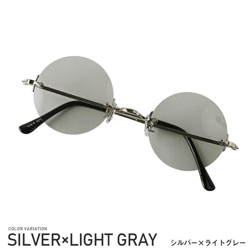 サングラス メンズ レディース ラウンド 丸眼鏡 UVカット フレームレス デミ モデル ビター系｜lux-style｜05