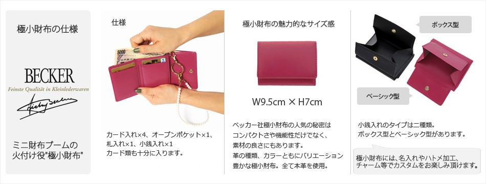 仕様 ミニ財布 極小財布 BECKER（ベッカー）日本製