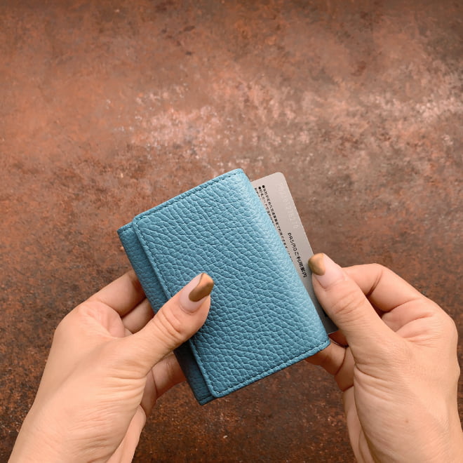 BECKER ベッカー 極小財布 Box型 シュリンク セレストブルー イタリアンレザー/ADRIA 16,500円(税込) 日本製