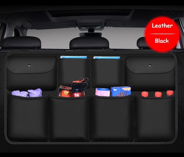 高品質の革製車のトランクオーガナイザー,トランク用2021シートバック