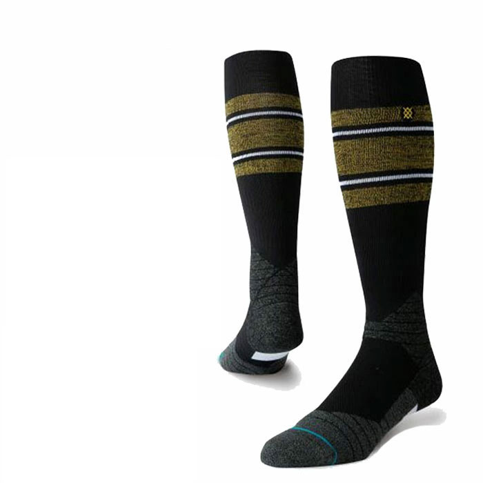 MLB Stance Diamond Pro Stripe OTC Socks - Black/Yellow