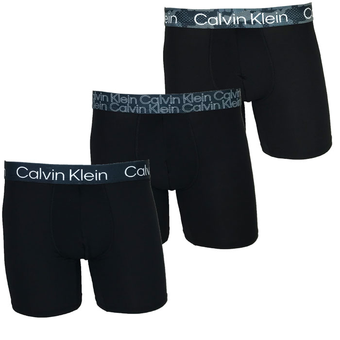 カルバンクライン ボクサーパンツ 3枚セット メンズ ローライズ ロング Calvin Klein 無地 定番 ck 下着 パンツ インナー  プレゼント ギフト ラッピング 無料