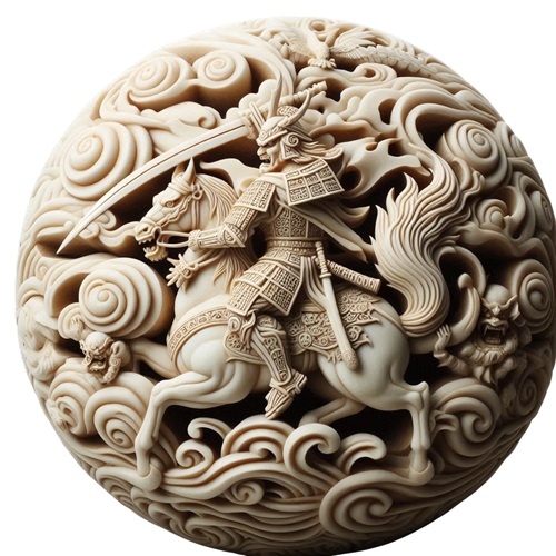 武将シリーズ彫刻ビーズ