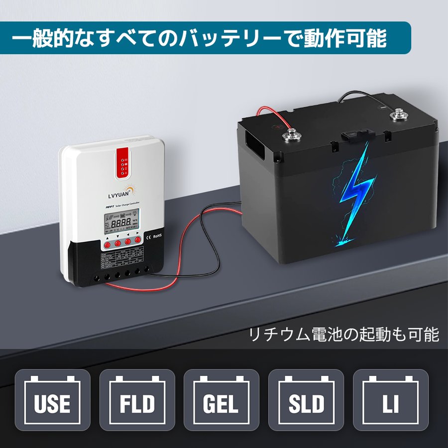 LVYUAN（リョクエン）MPPT 30Aソーラー充電コントローラー