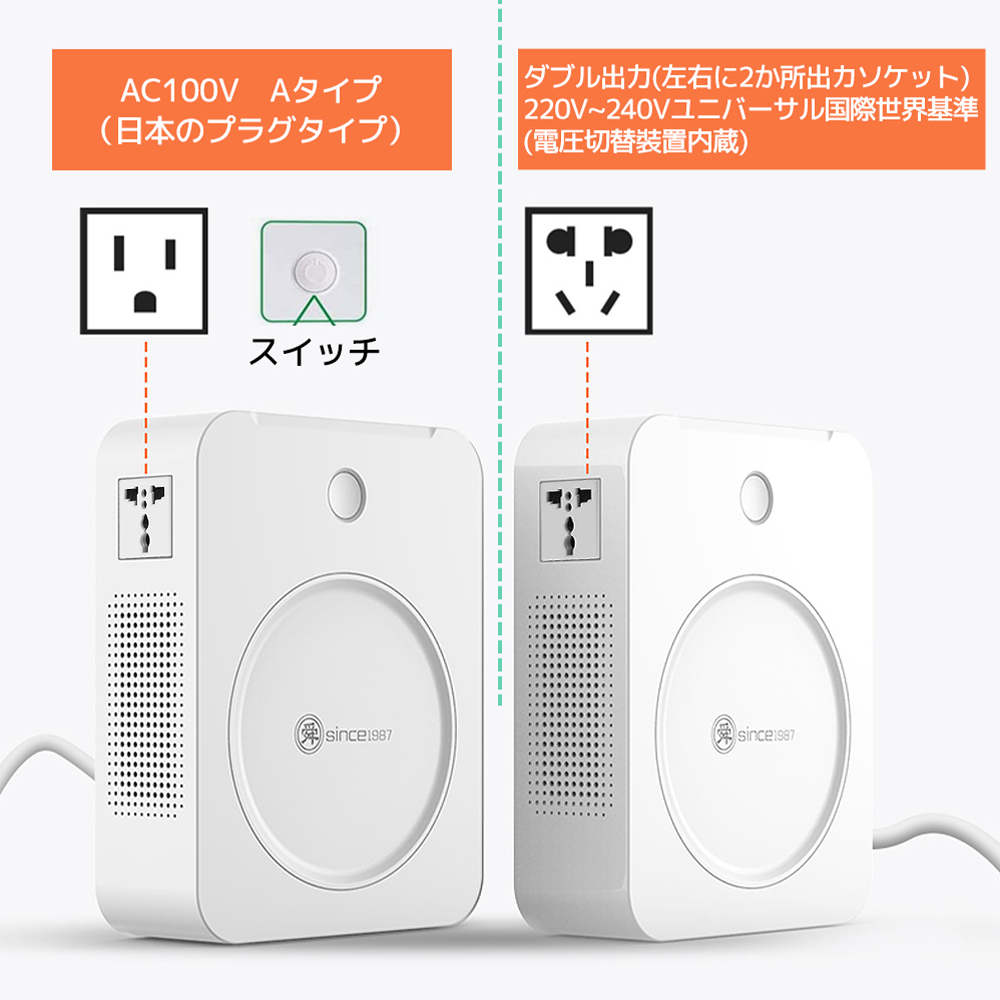 変圧器 3000W 新タイプおしゃれ 昇圧専用変圧器 アップトランス 海外