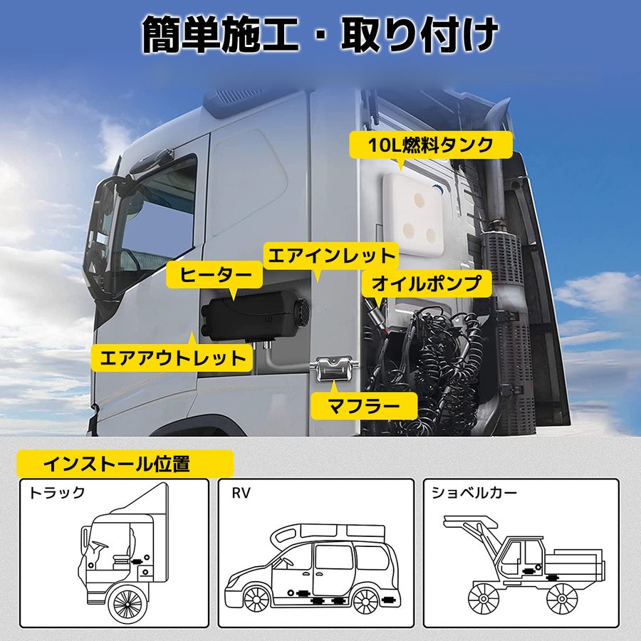 LVYUAN（リョクエン）12V 5KW車用 軽油 エアヒーター FF