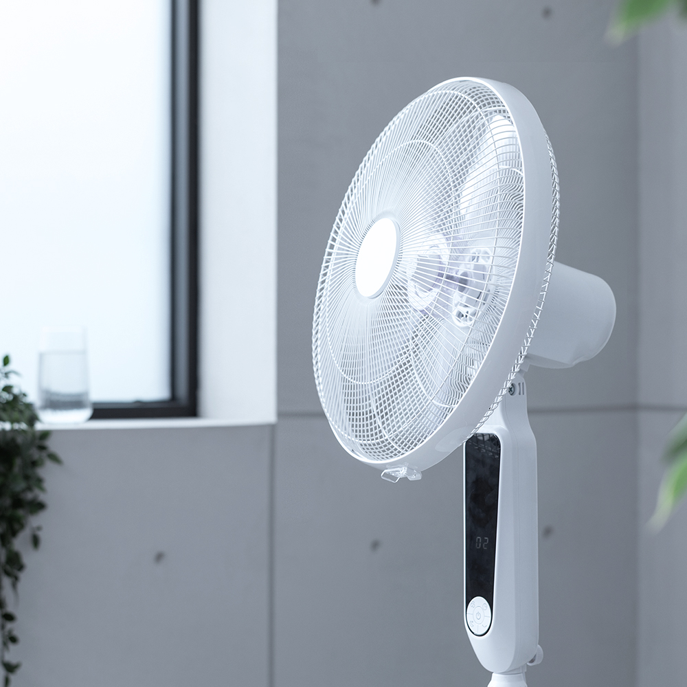 ハイタイプ DCモーター 扇風機 リモコン付き 高さ調節 自動首振り 左右