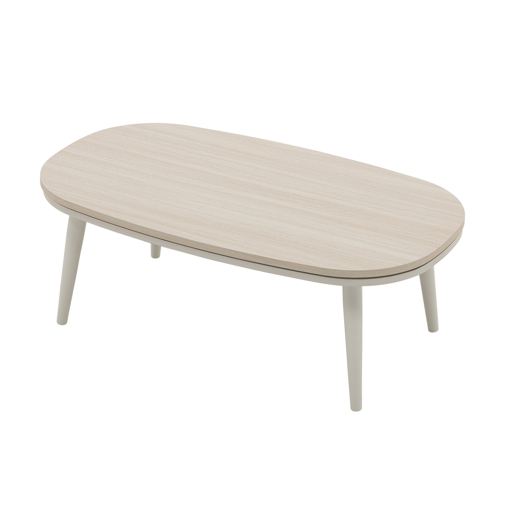 こたつ 大理石調 木目調 楕円形こたつテーブル 105×60cm 丸型こたつ 円