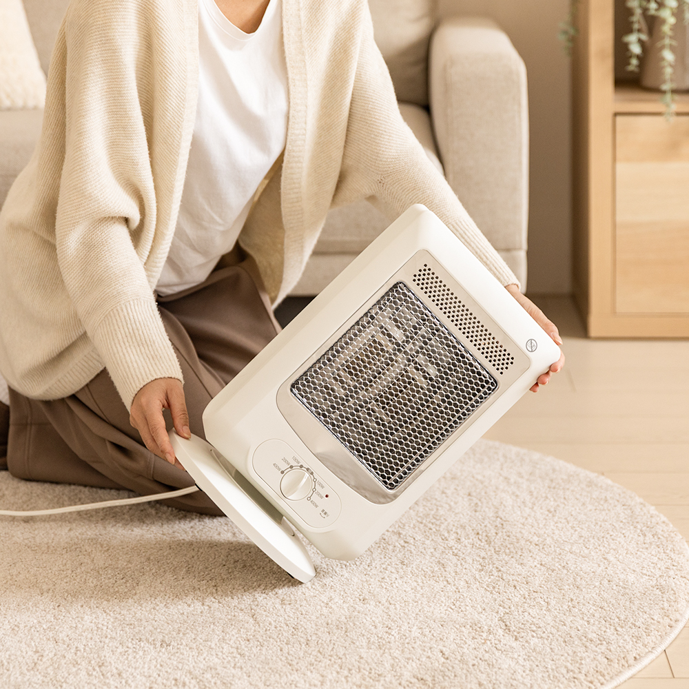 電気代約60%削減 リフレクトヒーター 省エネ 乾燥しない 静音 首振り