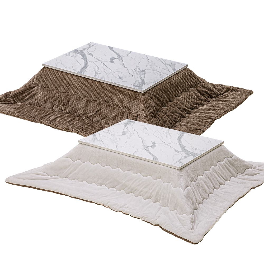 大理石調 こたつ布団セット 長方形 120×80cm 大理石柄 大理石風 こたつ